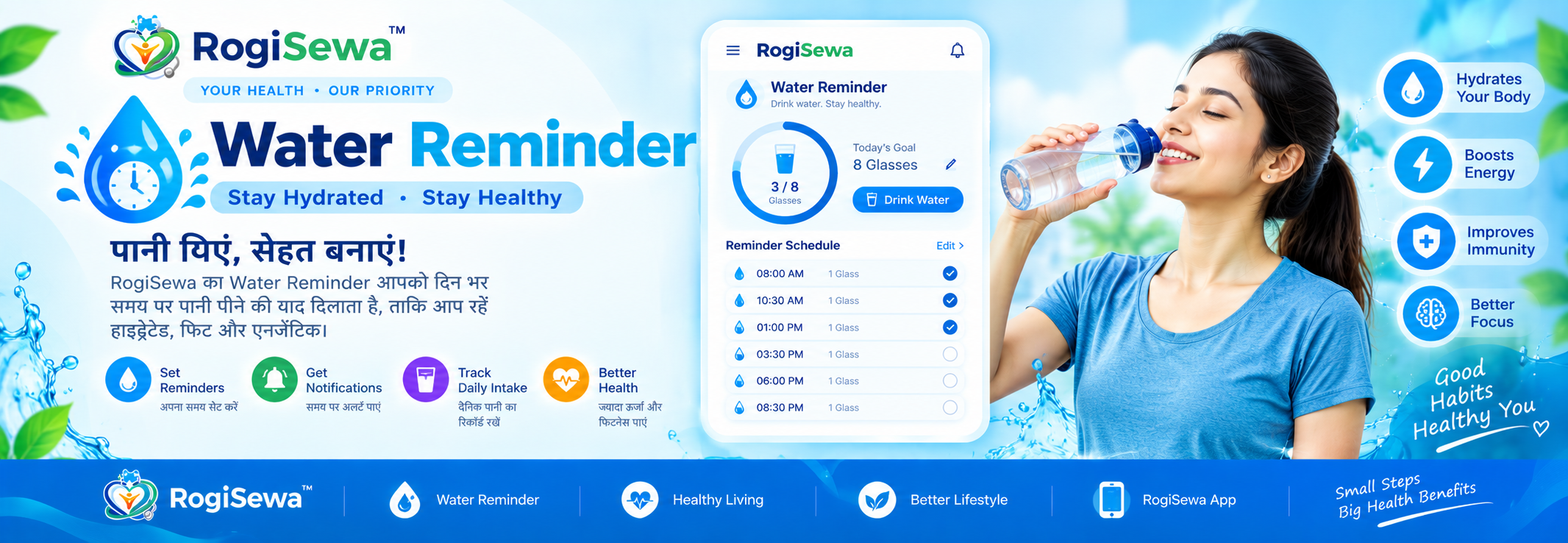 RogiSewa water reminder